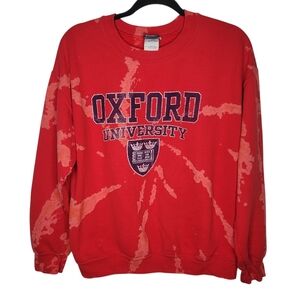 Vintage Y2K Oxford University Bleach Tie Dye Crewneck Sweatshirt Size Medium